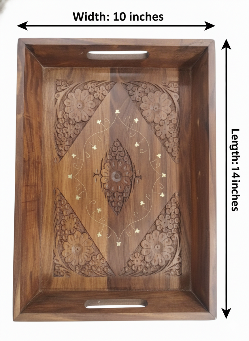 Wooden Serving Tray Set