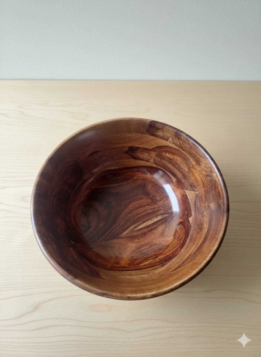 Multipurpose Wooden Salad & Raita Bowl - 8" Diameter - High-Quality Wood