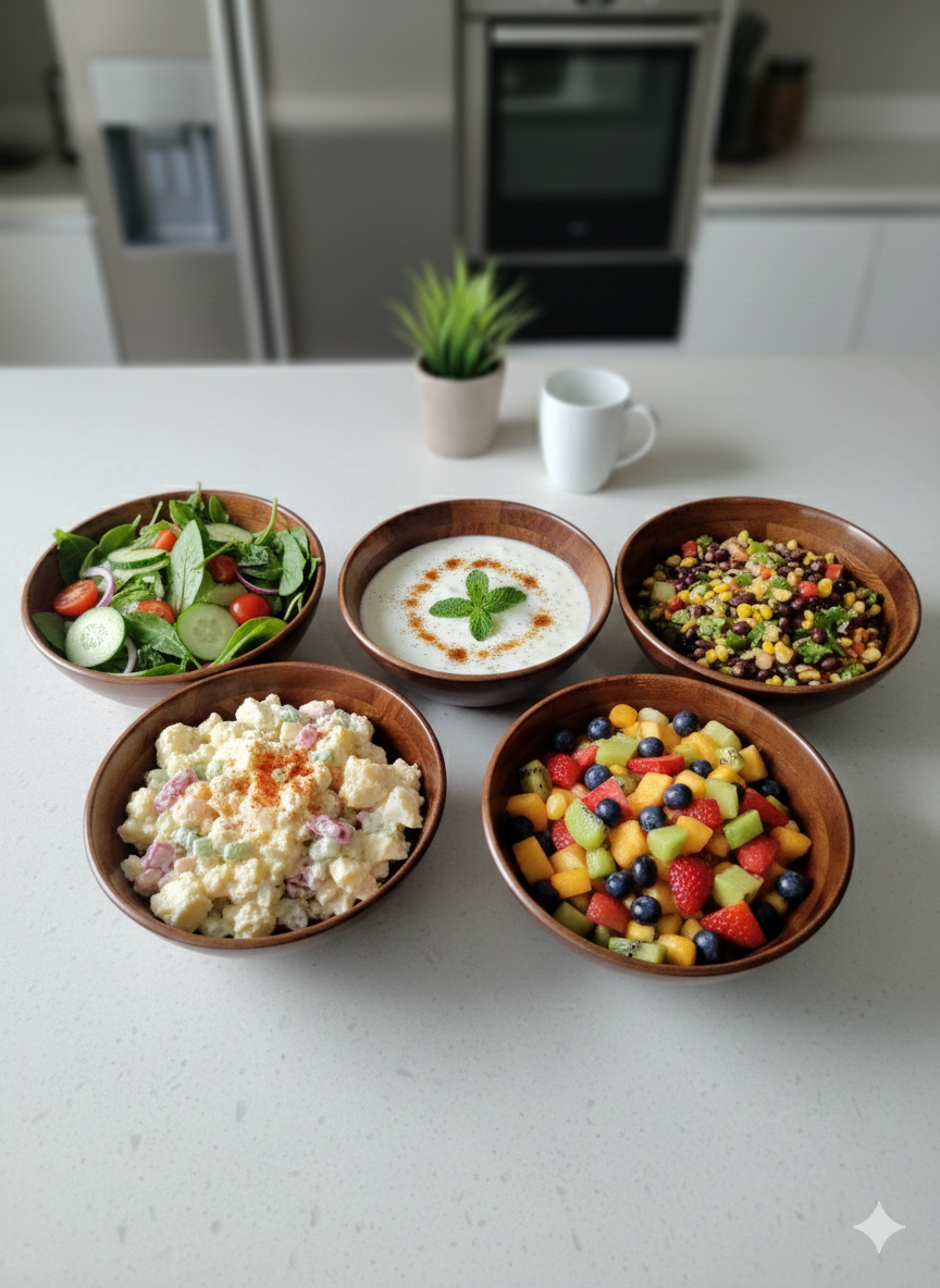 Multipurpose Wooden Salad & Raita Bowl - 8" Diameter - High-Quality Wood