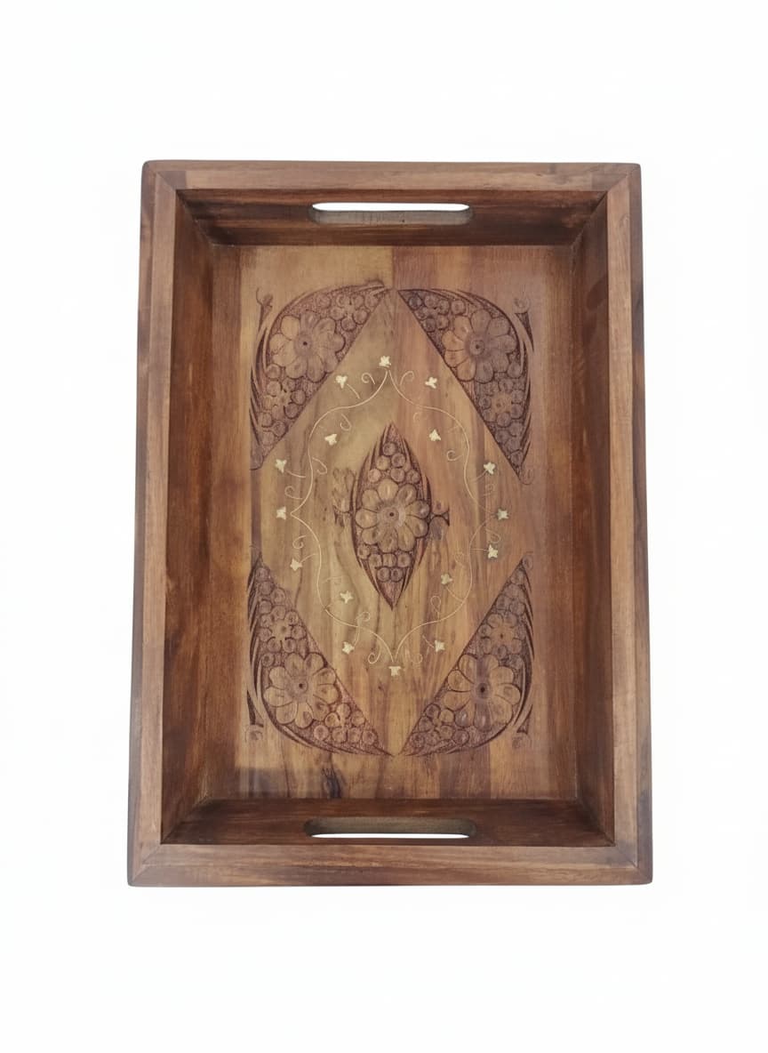 Wooden Serving Tray Set
