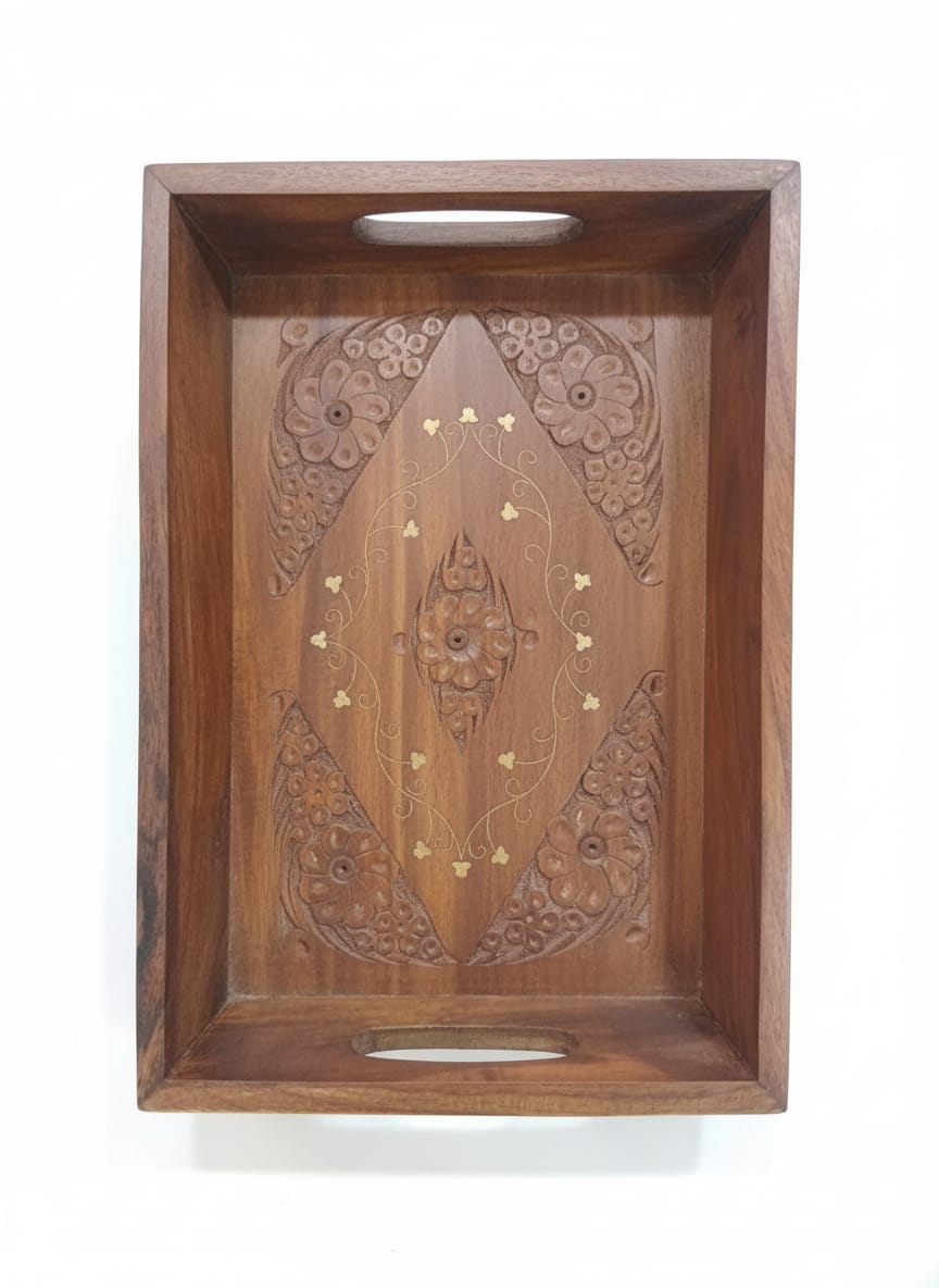 Wooden Serving Tray Set