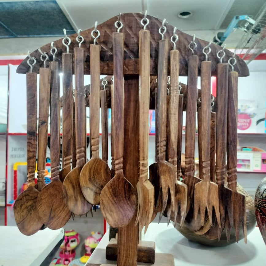 Wooden Spoon & Fork Set (SET OF 15 PC)