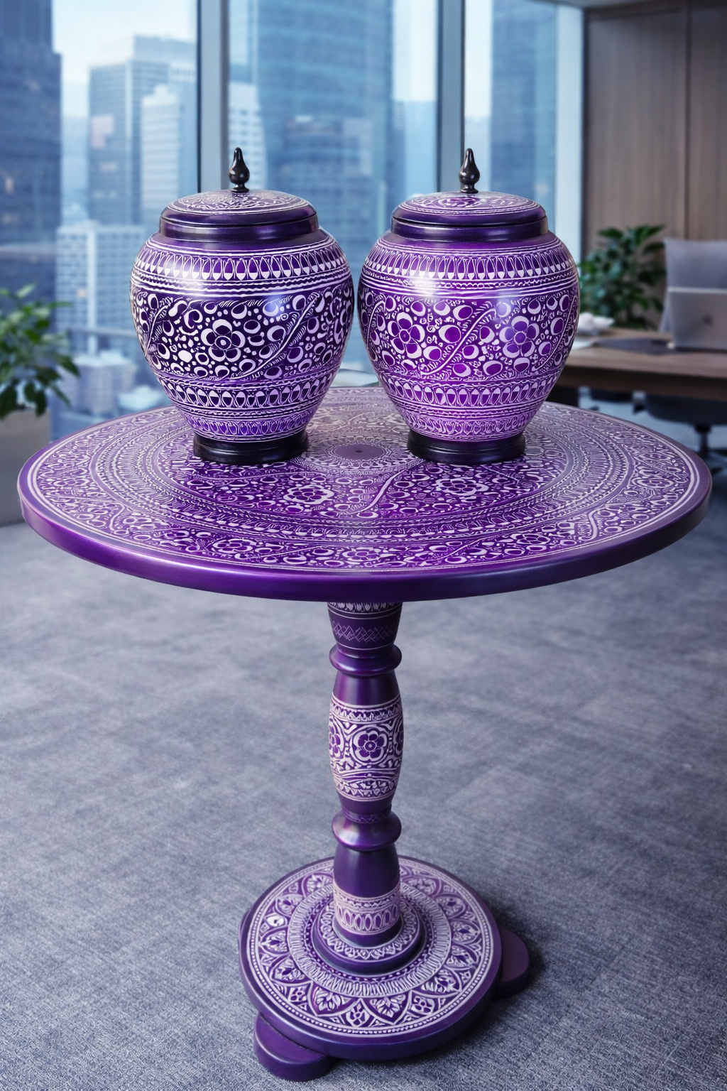 Hand-Painted Wooden Coffee Table