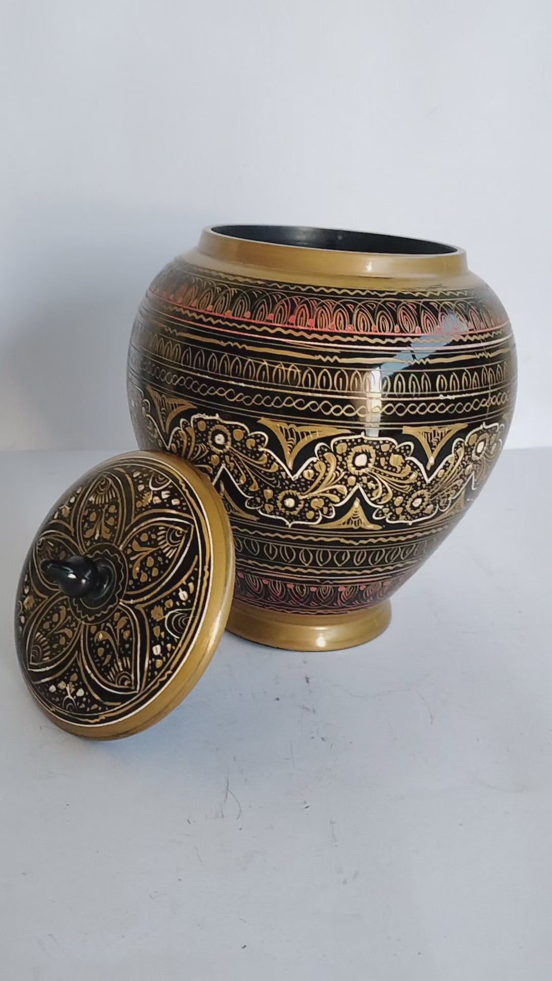 The "Midnight & Marigold" Hand-Lacquered Artisan Ginger Jar