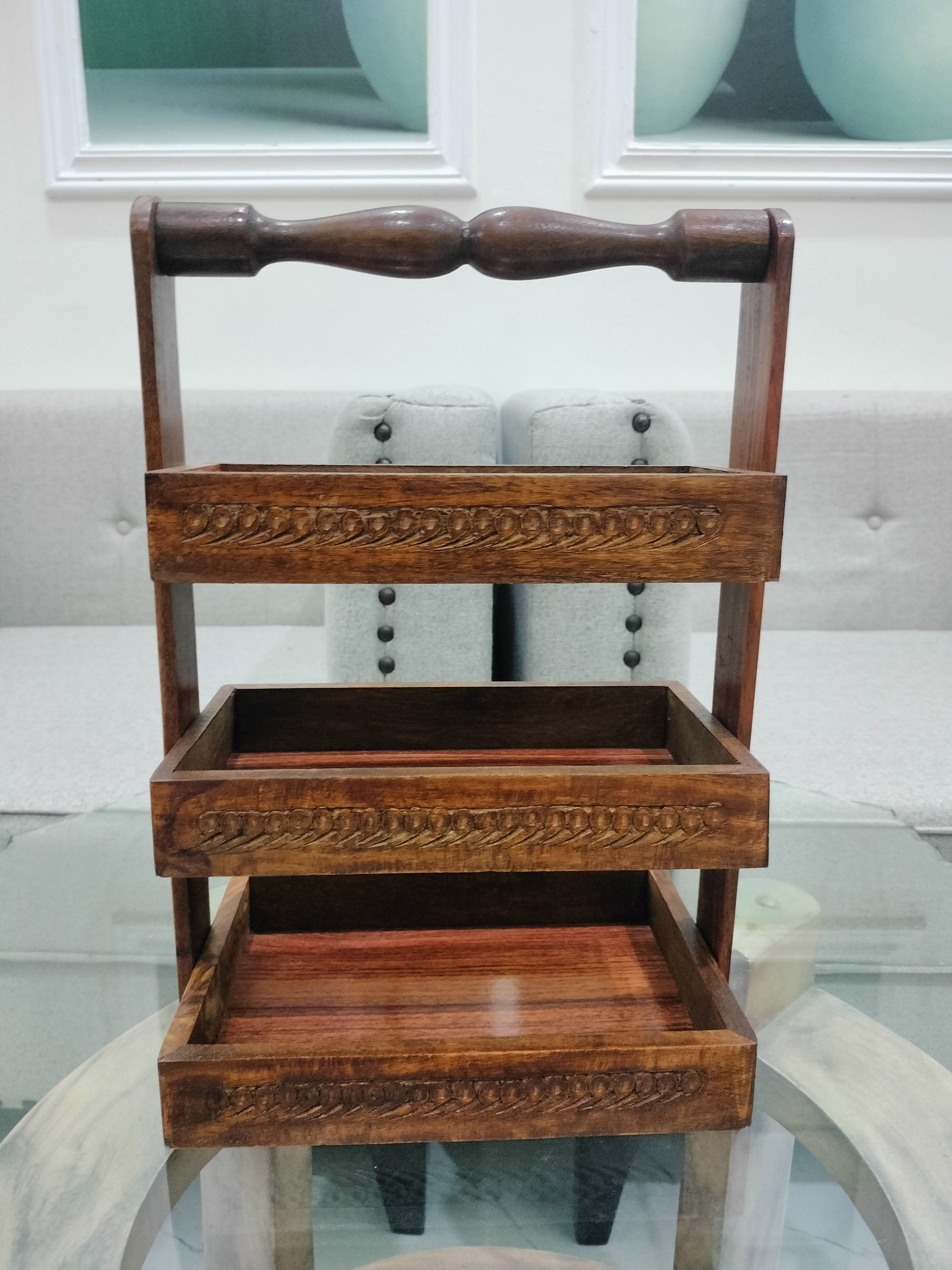 Artisan Handcrafted 3-Piece Sheesham Wood Kitchen & Serving Combo